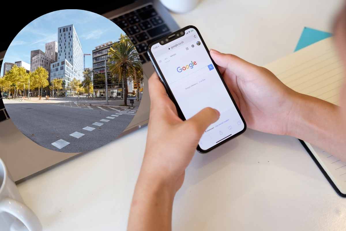Persona con la pagina di google aperta sullo smartphone