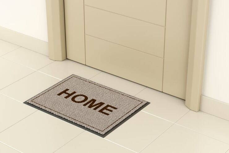 Tappeto con scritto Home porta d'ingresso