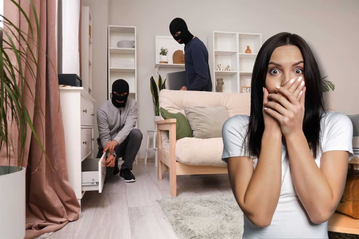 Ladri in casa, donna spaventata in primo piano