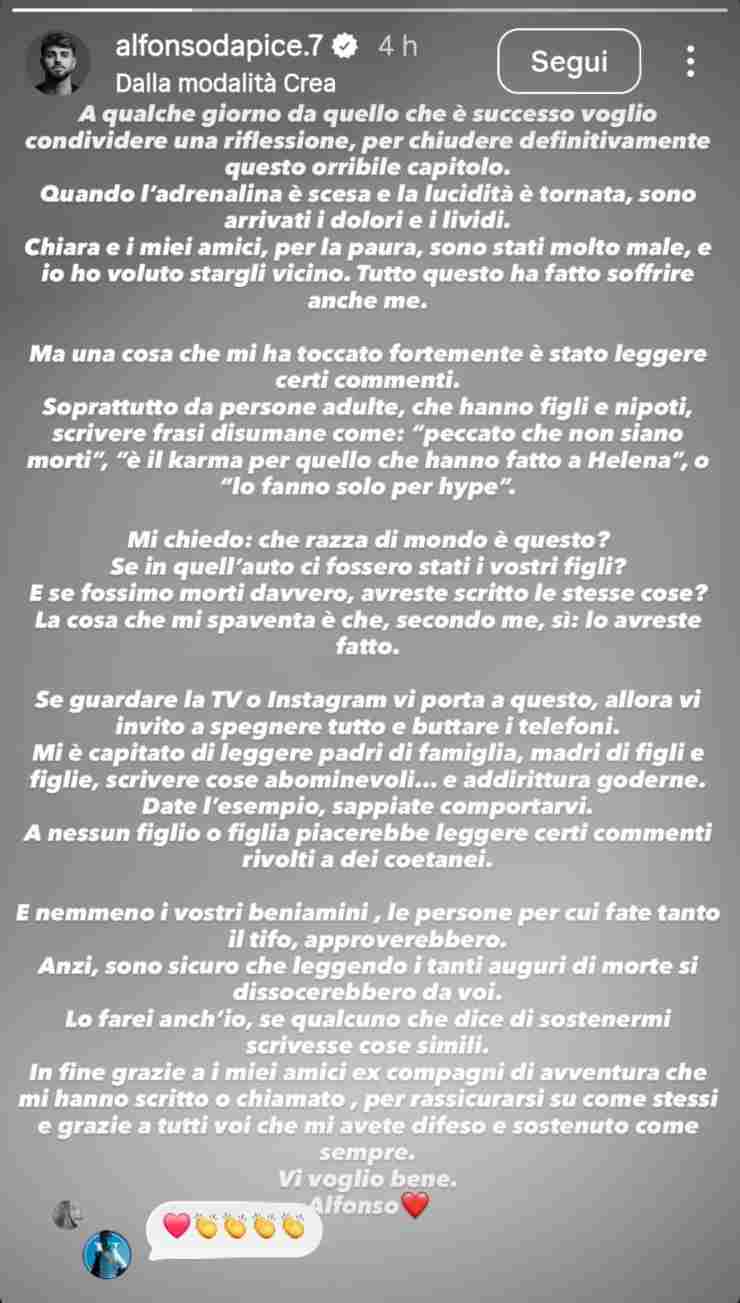 Alfonso D'Apice storia instagram