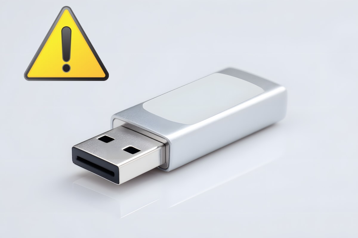 chiavetta usb, segnale attenzione
