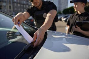 Agente multa sul cruscotto