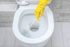 Pulire wc con scopino