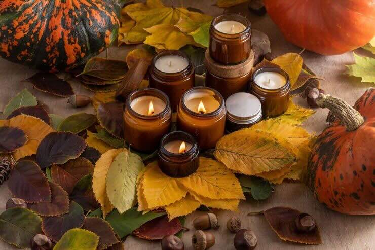 Candele, foglie 