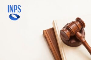 martello sentenza e logo Inps