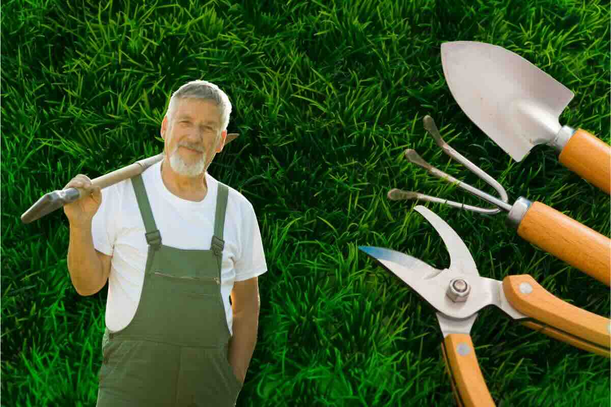 Giardiniere, attrezzi da giardinaggio