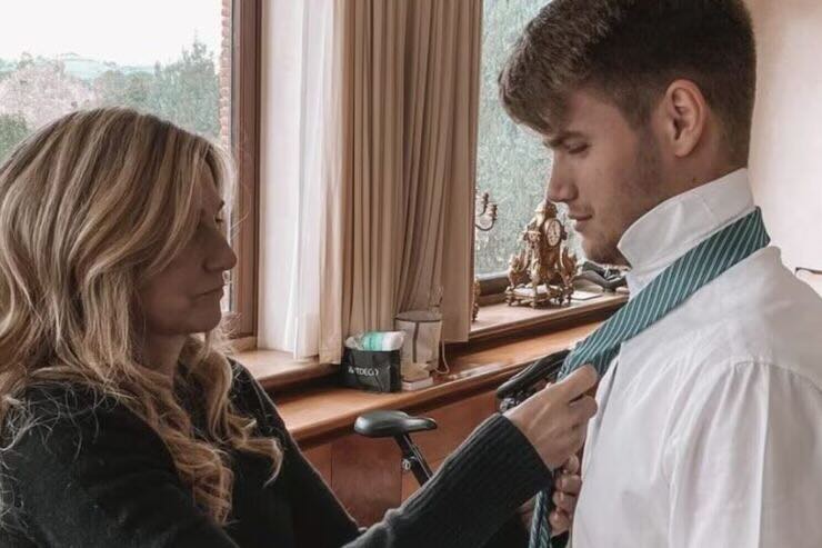 Lorella Cuccarini e figlio 